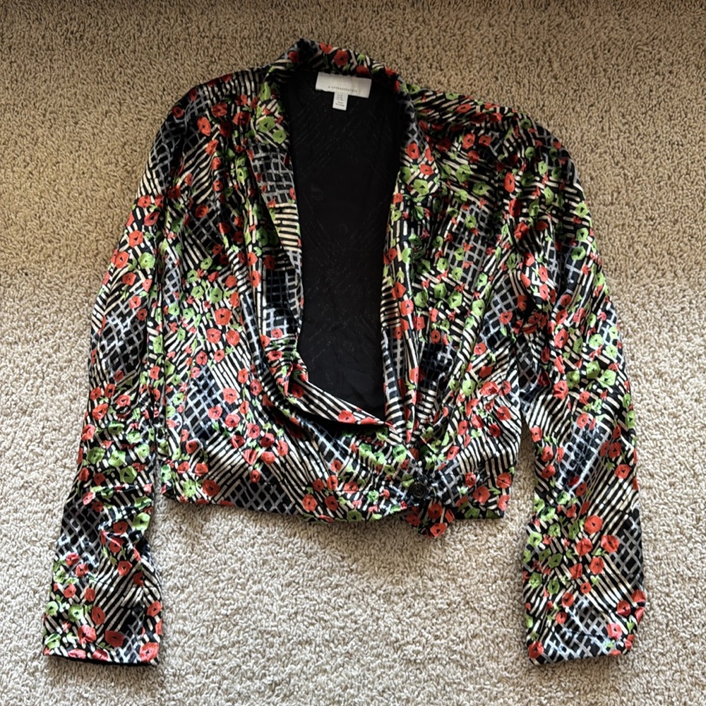 Anthropologie velvet blouse/blazer